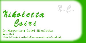 nikoletta csiri business card